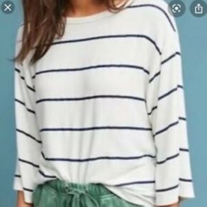 Sundry Striped Sweater Sweatshirt 3/4 Sleeve SZ 0